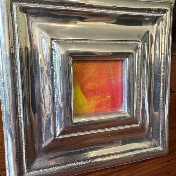 Beautiful Mexican Pewter Frame A Work Of Art To Showcase Your Art Opening 2”x2” - Picture 7 of 14